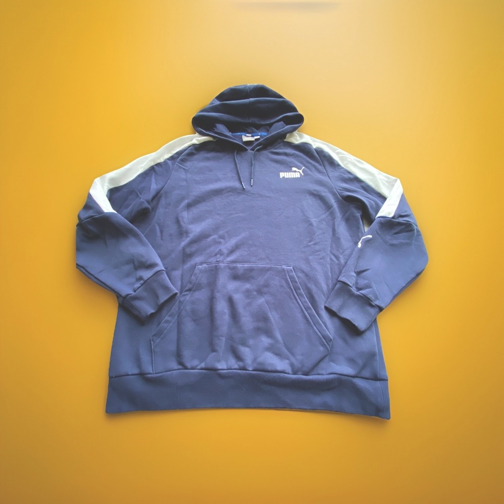 Puma Long Sleeve Hoodie Sweatshirt Blue Men's Size Large Pocket Top 847362-06‎